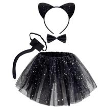 Conjunto de fantasias Spooktacular Creations Black Cat para meninas