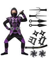 Conjunto de fantasias Spooktacular Creations Purple Ninja para crianças Conjunto de fantasias Spooktacular Creations Purple Ninja para crianças