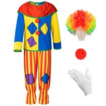 Conjunto de fantasias Yoroka Kids Clown Cosplay Circus Clown Tamanho L Conjunto de fantasias Yoroka Kids Clown Cosplay Circus Clown Tamanho L