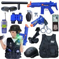 Conjunto de fantasias ZIRSENG Police Officer para crianças de 3 a 10 a 12 anos Conjunto de fantasias ZIRSENG Police Officer para crianças de 3 a 10 a 12 anos