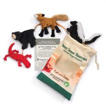 Conjunto de Fantoches Folkmanis Animais das Grandes Montanhas Fumegantes Multicolorido