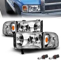 Conjunto de Faróis AmeriLite Dodge Ram 94-02 Cromado