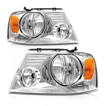 Conjunto de Faróis AXLAHA 2004-2008 Ford F150 Cromado Conjunto de Faróis AXLAHA 2004-2008 Ford F150 Cromado