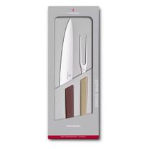 Conjunto de Fatiar Victorinox Swiss Modern - Garfo e Faca - Marron e Bege - 6.9096.21G Conjunto de Fatiar Victorinox Swiss Modern - Garfo e Faca - Marron e Bege - 6.9096.21G