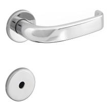Conjunto de Fechadura 236 em Zamac Para Banheiro ST1 40 Roseta 323 de Inox Cromado - 18016008-8 - LA Fonte