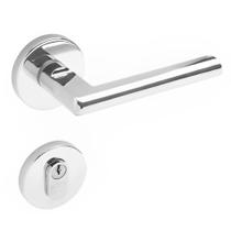 Conjunto de Fechadura 521 em Zamac Externa ST1 40 Roseta 323 de Inox Cromado - 18040008-3 - LA Fonte