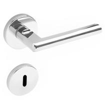 Conjunto de Fechadura 521 em Zamac Interna ST1 40 Roseta 323 de Inox Cromado - 18041008-9 - LA Fonte Conjunto de Fechadura 521 em Zamac Interna ST1 40 Roseta 323 de Inox Cromado - 18041008-9 - LA Fonte