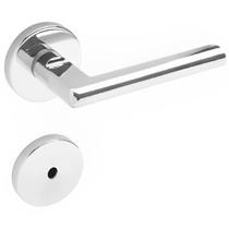 Conjunto de Fechadura 521 em Zamac Para Banheiro ST1 40 Roseta 323 de Inox Cromado - 18042008-4 - LA Fonte Conjunto de Fechadura 521 em Zamac Para Banheiro ST1 40 Roseta 323 de Inox Cromado - 18042008-4 - LA Fonte