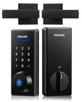 Conjunto de fechaduras de porta com impressão digital Philips 1000 Series com 2 alças