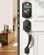 Conjunto de fechaduras de porta com impressão digital Veise Keyless Entry, preto fosco