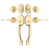 Conjunto de fechaduras de porta Haidms Gold Heavy Duty Double com fechadura