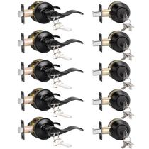 Conjunto de fechaduras de porta KNOBWELL, pacote com 5 alavancas de entrada com chave Conjunto de fechaduras de porta KNOBWELL, pacote com 5 alavancas de entrada com chave