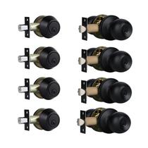 Conjunto de fechaduras dianteiras Cielsa Dawn Exterior Deadbolt Black, pacote com 4