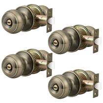 Conjunto de fechaduras Door Knob Probrico Antique Brass Privacy, pacote com 4