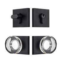 Conjunto de fechaduras e maçanetas coolnews Crystal Glass Matte Black