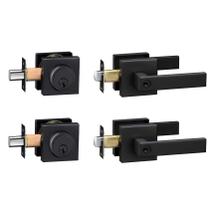 Conjunto de fechaduras externas Cielsa Dawn Combo Lock Matte Black, pacote com 2