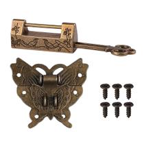 Conjunto de fechaduras GTHER Antique Chinese com chave e trava para caixa de madeira Conjunto de fechaduras GTHER Antique Chinese com chave e trava para caixa de madeira