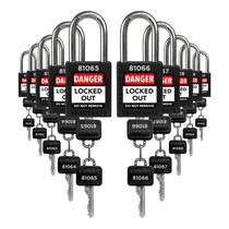 Conjunto de fechaduras Lockout Tagout TRADESAFE 10 Black Locks Keyed Diff Conjunto de fechaduras Lockout Tagout TRADESAFE 10 Black Locks Keyed Diff