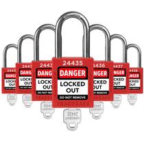 Conjunto de fechaduras Lockout Tagout TRADESAFE 7 Red Loto Locks