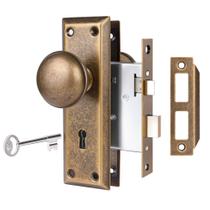 Conjunto de fechaduras Mortise newliplace para porta interior com maçanetas vintage