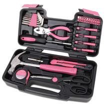Conjunto de ferramentas Apollo Tools Original 39 peças em caixa de ferramentas rosa