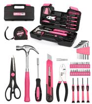 Conjunto de ferramentas B BOSI TOOLS 40 peças rosa com caixa de ferramentas de plástico Conjunto de ferramentas B BOSI TOOLS 40 peças rosa com caixa de ferramentas de plástico