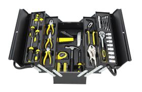 Conjunto de Ferramentas com 62 peças em Caixa de Metal Sanfonada Elitop Profissional