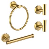 Conjunto de ferramentas de banheiro Ntipox Brushed Gold Stainless Steel