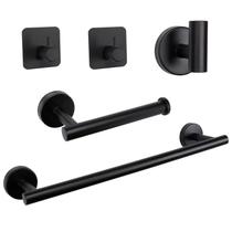 Conjunto de ferramentas de banheiro Tocten Stainless Steel Matte Black Conjunto de ferramentas de banheiro Tocten Stainless Steel Matte Black