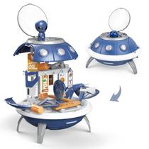 Conjunto de ferramentas de brinquedo KalaDuck UFO Kids 3 em 1 Space Workbench 52 unidades Conjunto de ferramentas de brinquedo KalaDuck UFO Kids 3 em 1 Space Workbench 52 unidades