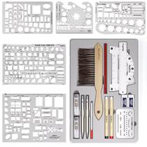 Conjunto de ferramentas de desenho e geometria Nicpro 21PCS com estojo
