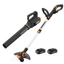 Conjunto de ferramentas de gramado Worx 20V String Trimmer sem fio e Edger 3.0 + Leaf Blower sem fio com bateria e turbina carregadora Conjunto de ferramentas de gramado Worx 20V String Trimmer sem fio e Edger 3.0 + Leaf Blower sem fio com bateria e turbina carregadora