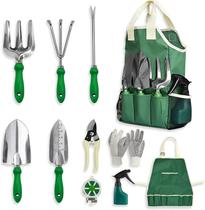 Conjunto de ferramentas de jardim de aço inoxidável de 11 peças com frasco de spray Conjunto de ferramentas de jardim de aço inoxidável de 11 peças com frasco de spray