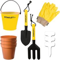 Conjunto de ferramentas de jardim para crianças Red Toolbox Stanley Jr 10 peças