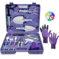 Conjunto de ferramentas de jardim Tbltaca 30 peças de aço inoxidável com estampa floral Conjunto de ferramentas de jardim Tbltaca 30 peças de aço inoxidável com estampa floral