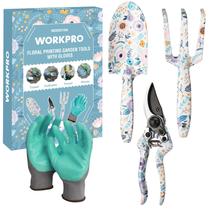 Conjunto de ferramentas de jardim WORKPRO Aluminium 4PCS com espátula, ancinho e podador