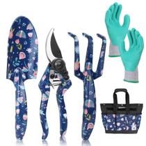 Conjunto de ferramentas de jardim WORKPRO Aluminium Heavy Duty 5 unidades com bolsa azul Conjunto de ferramentas de jardim WORKPRO Aluminium Heavy Duty 5 unidades com bolsa azul