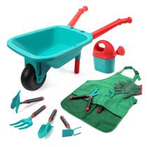 Conjunto de ferramentas de jardinagem CUTE STONE Kids com carrinho de mão e avental