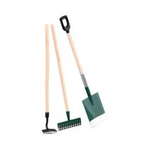 Conjunto De Ferramentas De Jardinagem Em Miniatura Escala 1:12 Com 3 Peças: Pá, Rake E Enxada Para