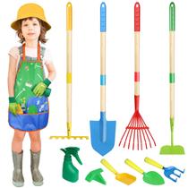 Conjunto de ferramentas de jardinagem Magic4U Kids com avental, luvas, 22 unidades