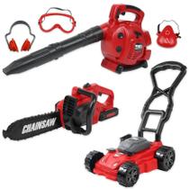 Conjunto de ferramentas de jardinagem para crianças TeganPlay Leaf Blower Chainsaw Mower