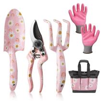 Conjunto de ferramentas de jardinagem WORKPRO 5PCS com bolsa de alumínio para mulheres