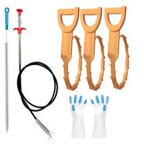 Conjunto de ferramentas de limpeza de drenos para desentupimento de tubos leves em forma de D Conjunto de ferramentas de limpeza de drenos para desentupimento de tubos leves em forma de D