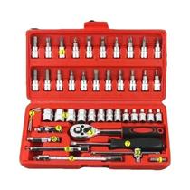 Conjunto De Ferramentas De Manutenção Automotiva Com Chave De Soquete De 1/4 De Polegada E 46 Peças