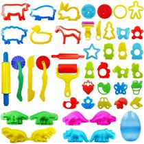 Conjunto de ferramentas de massa FRIMOONY para crianças com moldes para animais, 4 peças