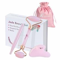 Conjunto de ferramentas de massagem facial 99PINE Jade Roller Gua Sha Pink