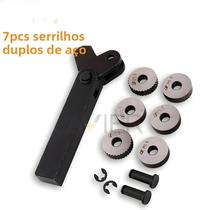 Conjunto De Ferramentas De Moletamento Duplo, 7 Peças De Aço 05mm 1mm 2mm Passo Linear Roda Diagonal