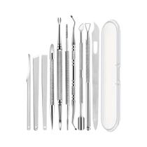 Conjunto De Ferramentas De Pedicure Em Aço Inoxidável Bege Claro 10 Peças Profissional Para Cuidados