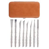 Conjunto de ferramentas de pedicure em aço inoxidável Bezox, 8 unidades com couro PU Conjunto de ferramentas de pedicure em aço inoxidável Bezox, 8 unidades com couro PU