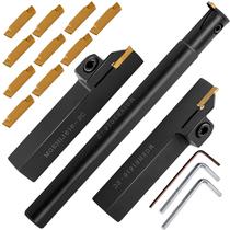 Conjunto de ferramentas de ranhura de torno IWONGO 3PCS 16mm com 10 insertos de carboneto